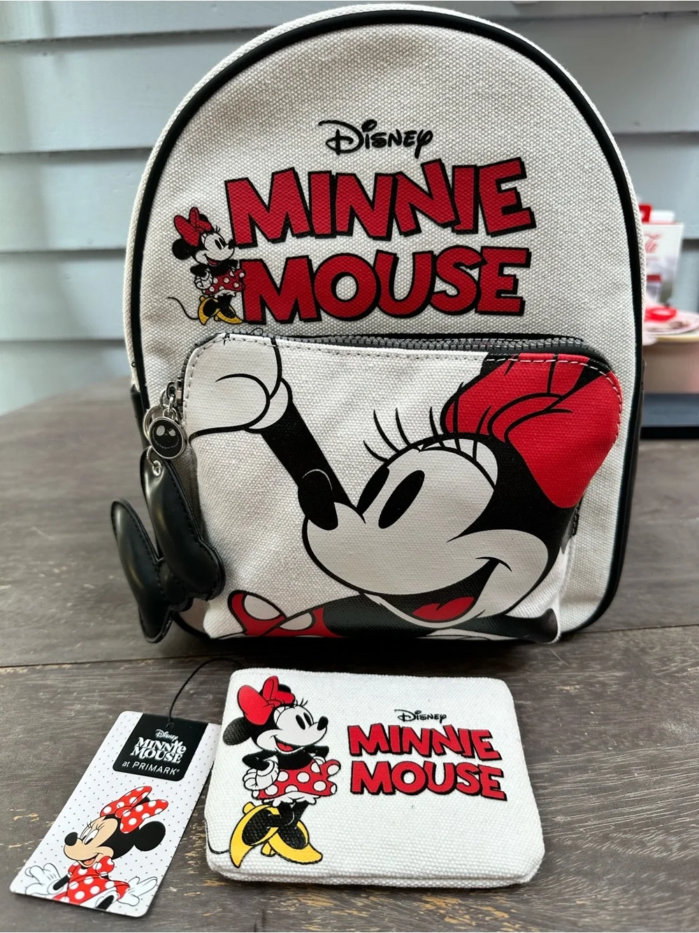 Disney Minnie Mouse Kids Backpack in White and Red